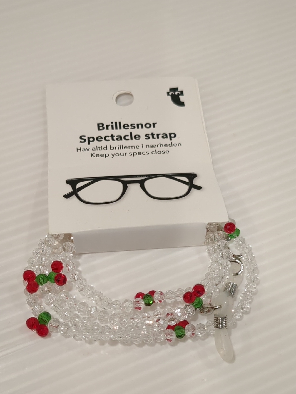 Spectacle Strap with Cherry Rhinestone Accents